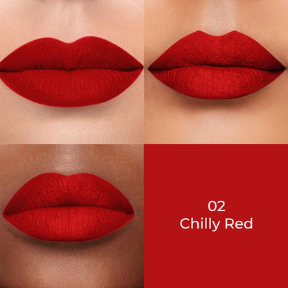 Colors Queen Color Stay Longlasting & Matte Lipstick Waterproof - 02 Chilli Red