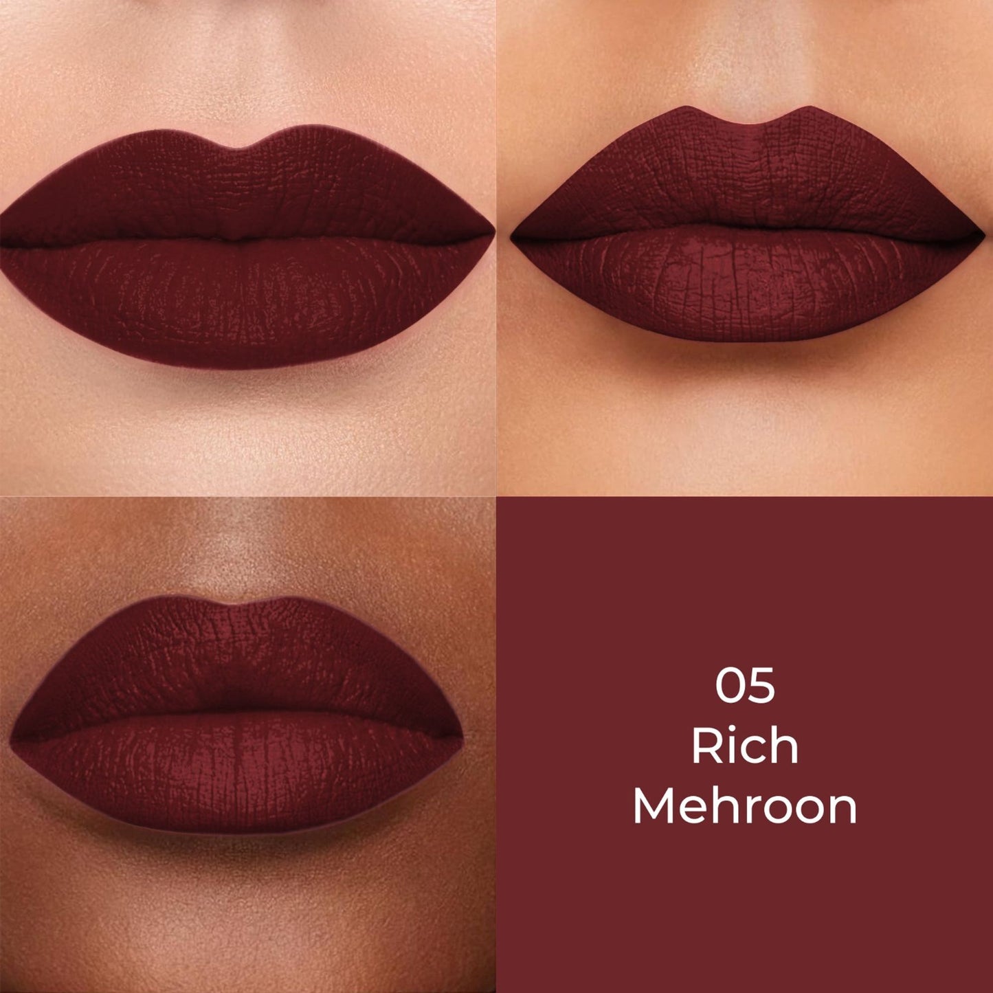 Colors Queen Color Stay Longlasting & Matte Lipstick Waterproof - 05 Rich Maroon