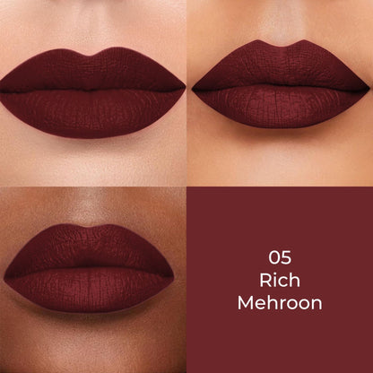 Colors Queen Color Stay Longlasting & Matte Lipstick Waterproof - 05 Rich Maroon