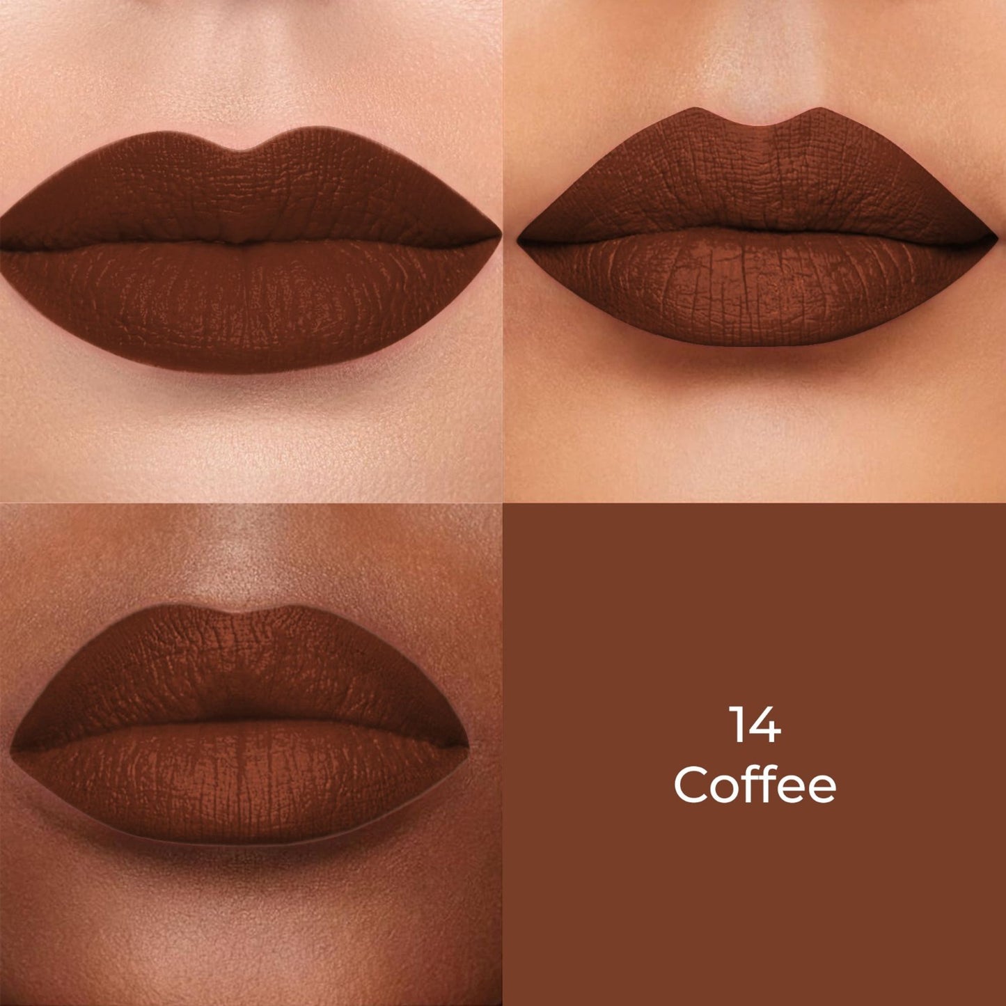 Colors Queen Color Stay Longlasting & Matte Lipstick Waterproof - 14 Coffee