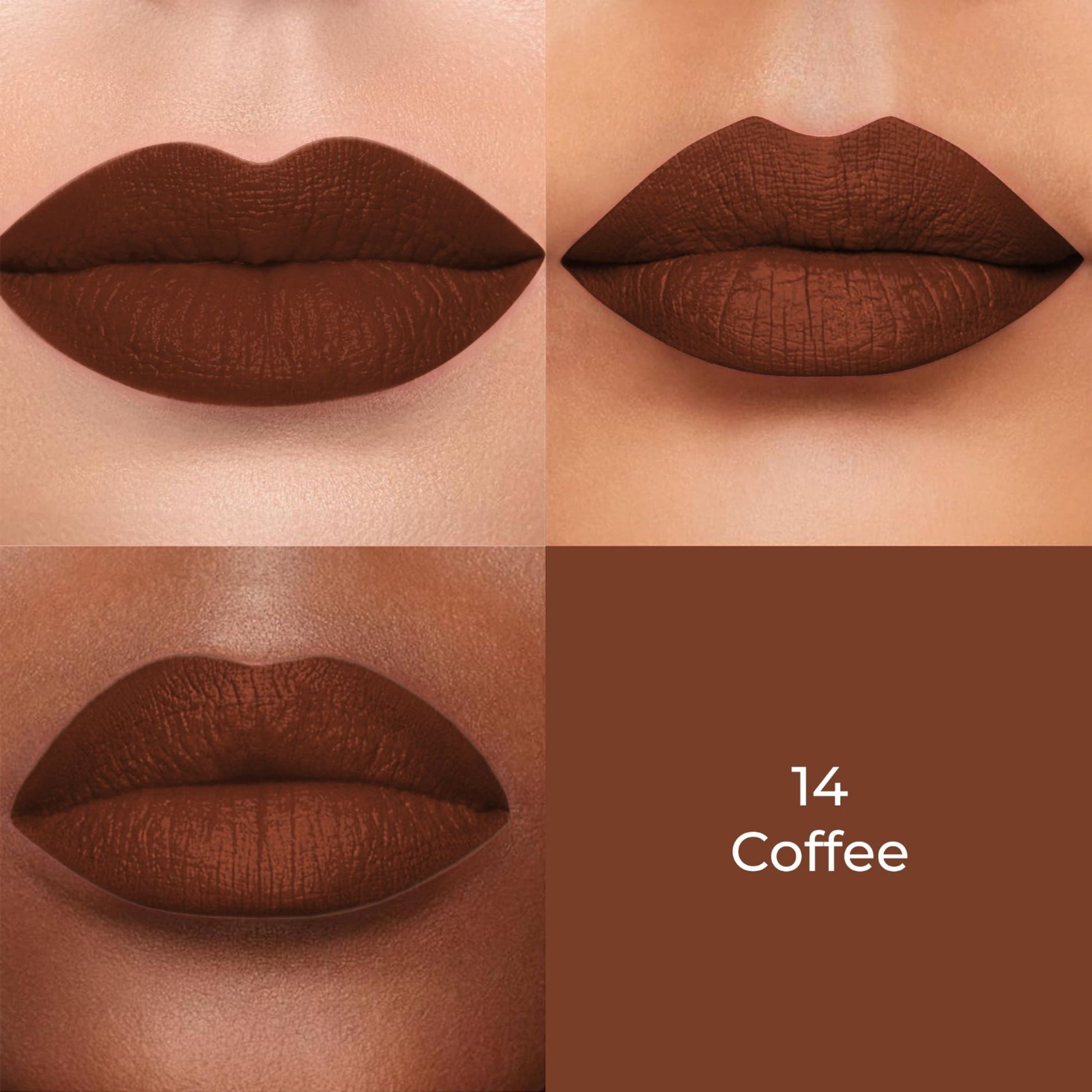 Colors Queen Color Stay Longlasting & Matte Lipstick Waterproof - 14 Coffee