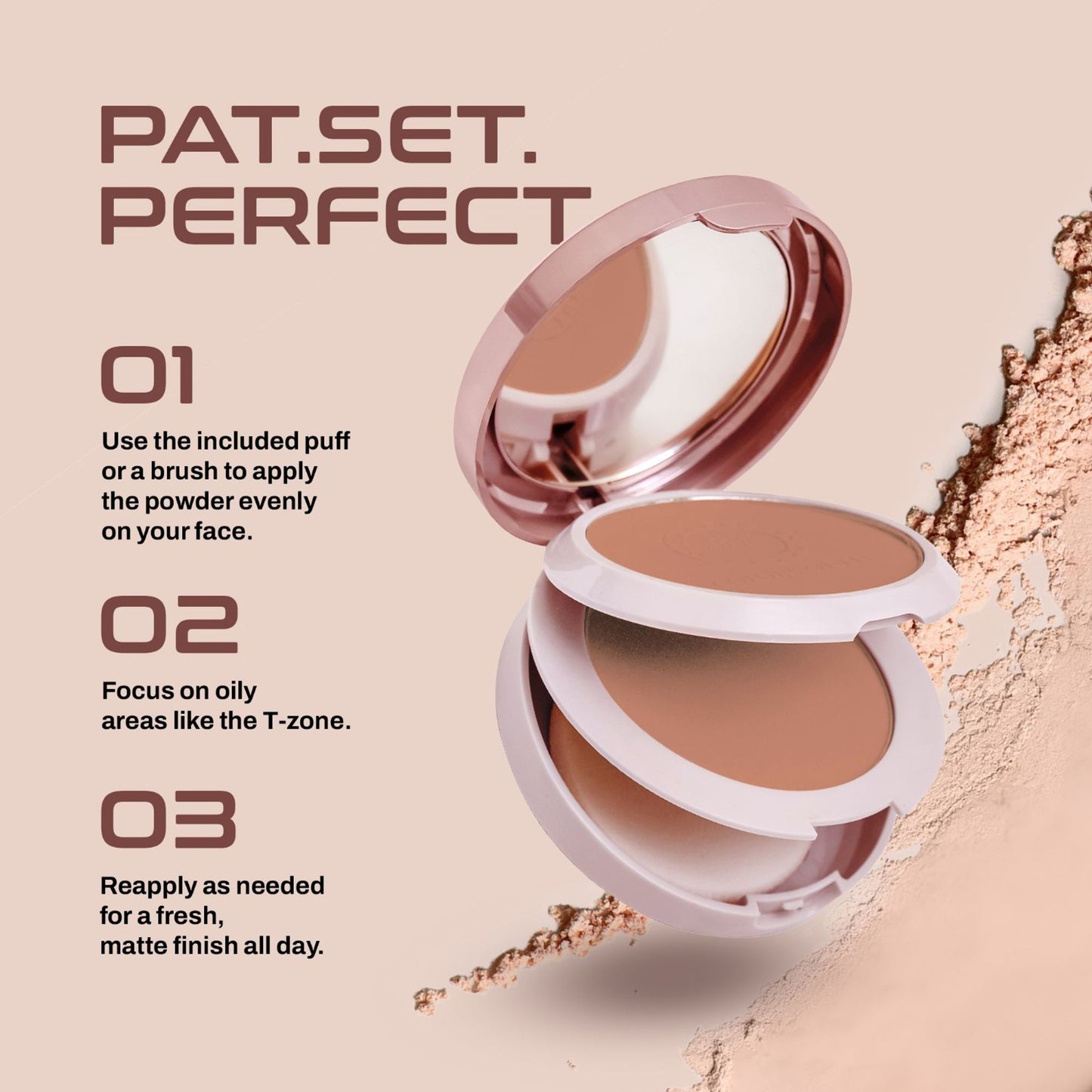 Colors Queen 2-In-1 Oil Control Compact Powder with SPF 15 - Ivory - Shade - 01 - 03 Beige