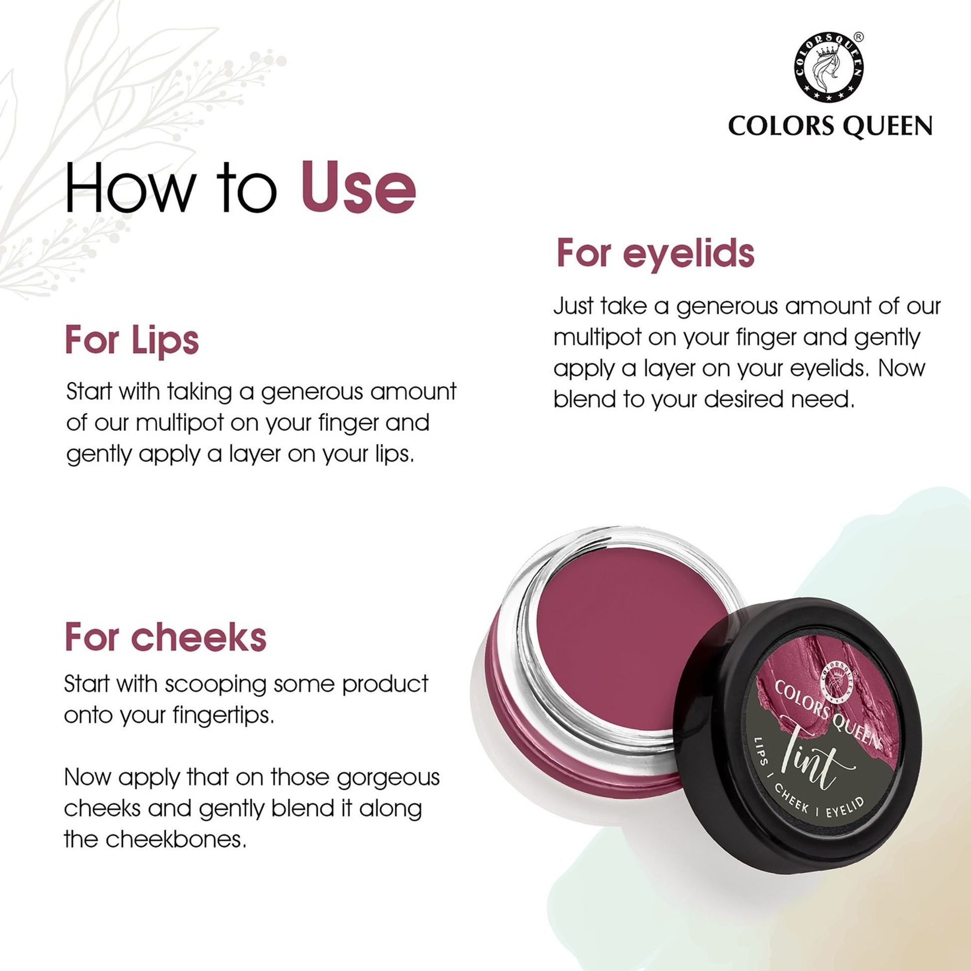 Colors Queen Lip Tint for Lips, Cheek & Eyelid - 02