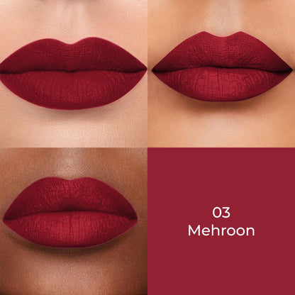 Colors Queen Color Stay Longlasting & Matte Lipstick Waterproof - 03 Mehroon
