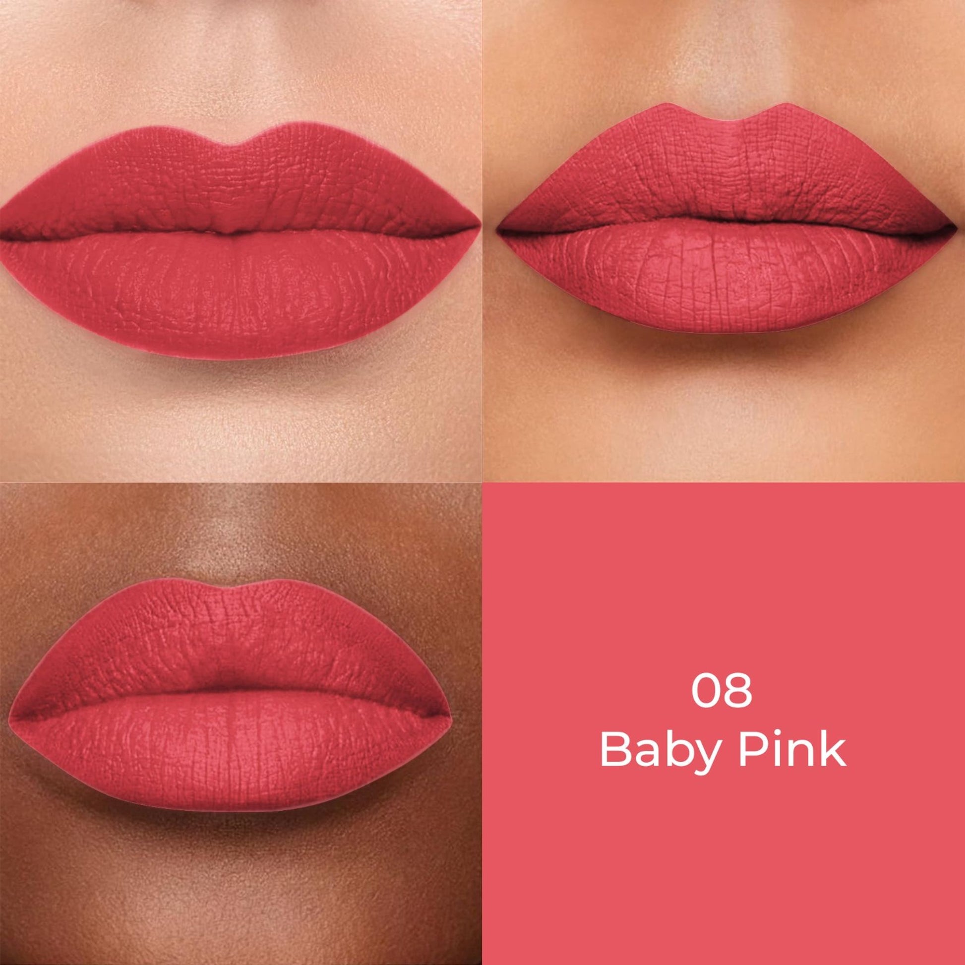 Colors Queen Color Stay Longlasting & Matte Lipstick Waterproof - 08 Baby Pink