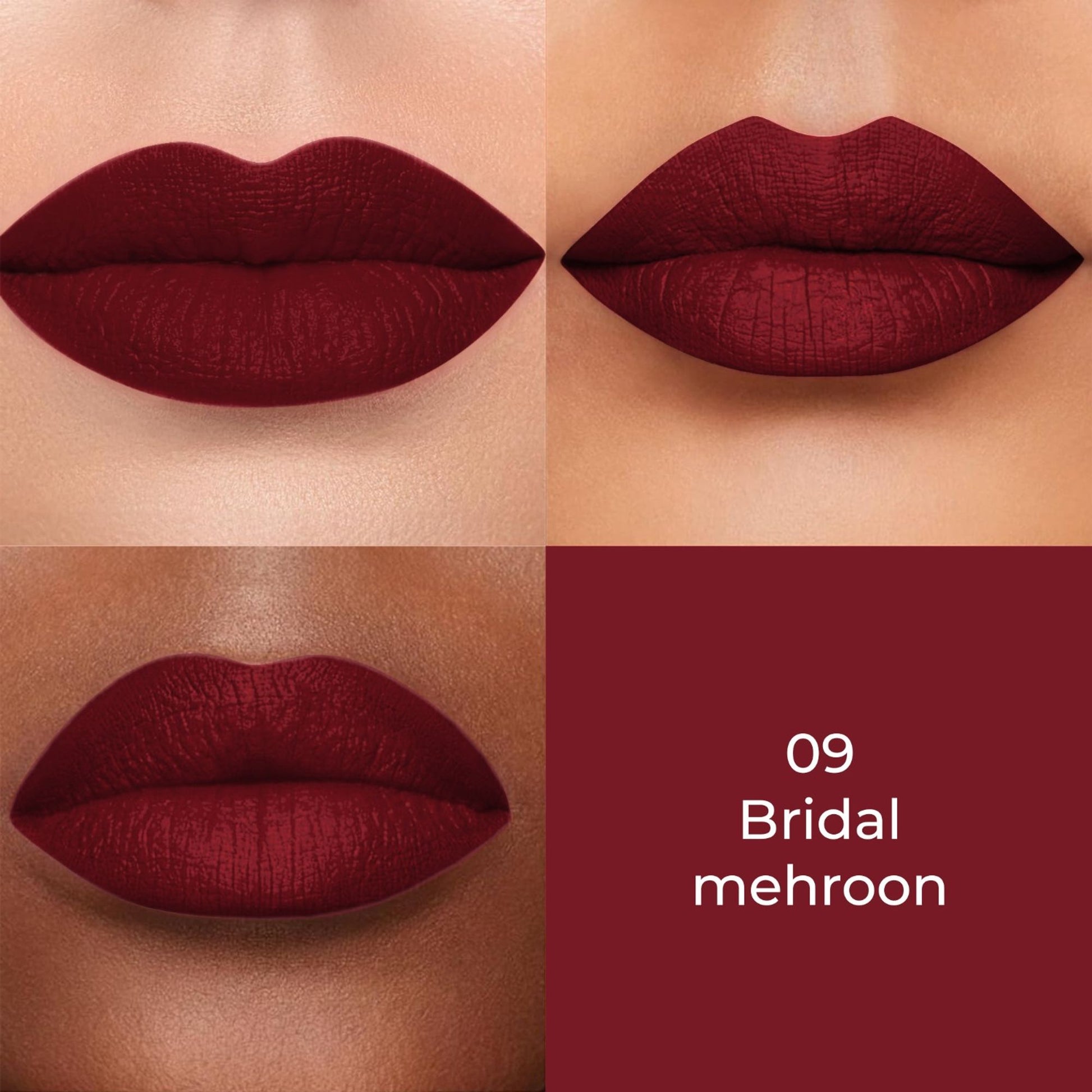 Colors Queen Color Stay Longlasting & Matte Lipstick Waterproof - 09 Bridal Maroon