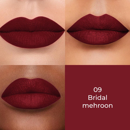 Colors Queen Color Stay Longlasting & Matte Lipstick Waterproof - 09 Bridal Maroon