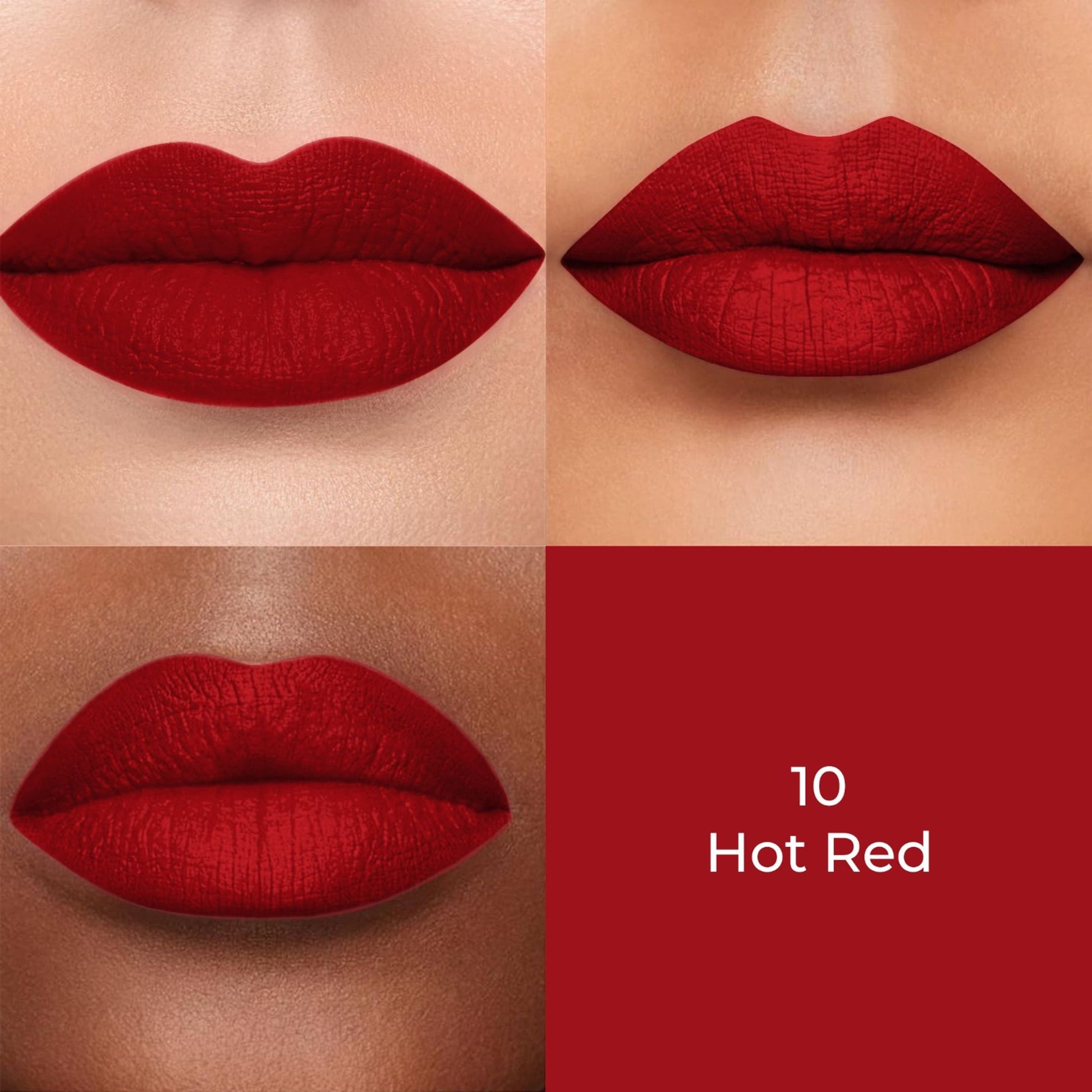 Colors Queen Color Stay Longlasting & Matte Lipstick Waterproof - 10 Hot Red