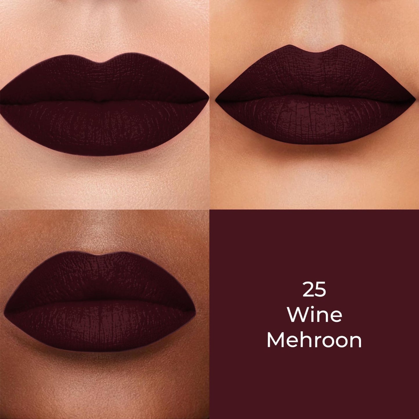 Colors Queen Color Stay Longlasting & Matte Lipstick Waterproof - Wine Mehroon-25