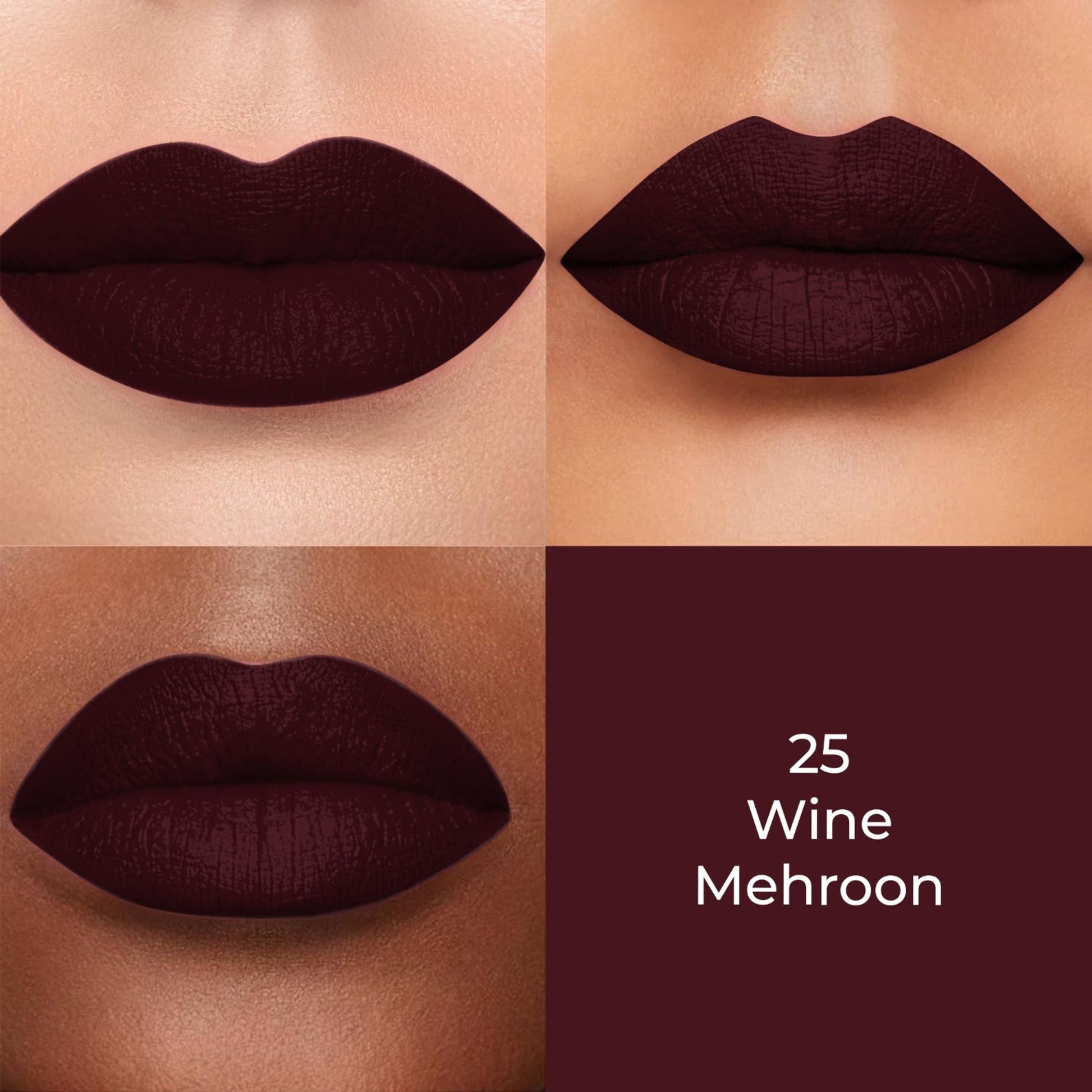 Colors Queen Color Stay Longlasting & Matte Lipstick Waterproof - Wine Mehroon-25
