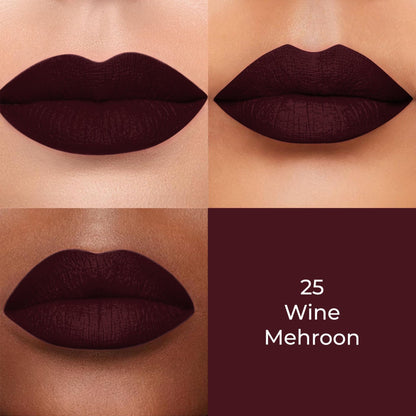 Colors Queen Color Stay Longlasting & Matte Lipstick Waterproof - Wine Mehroon-25