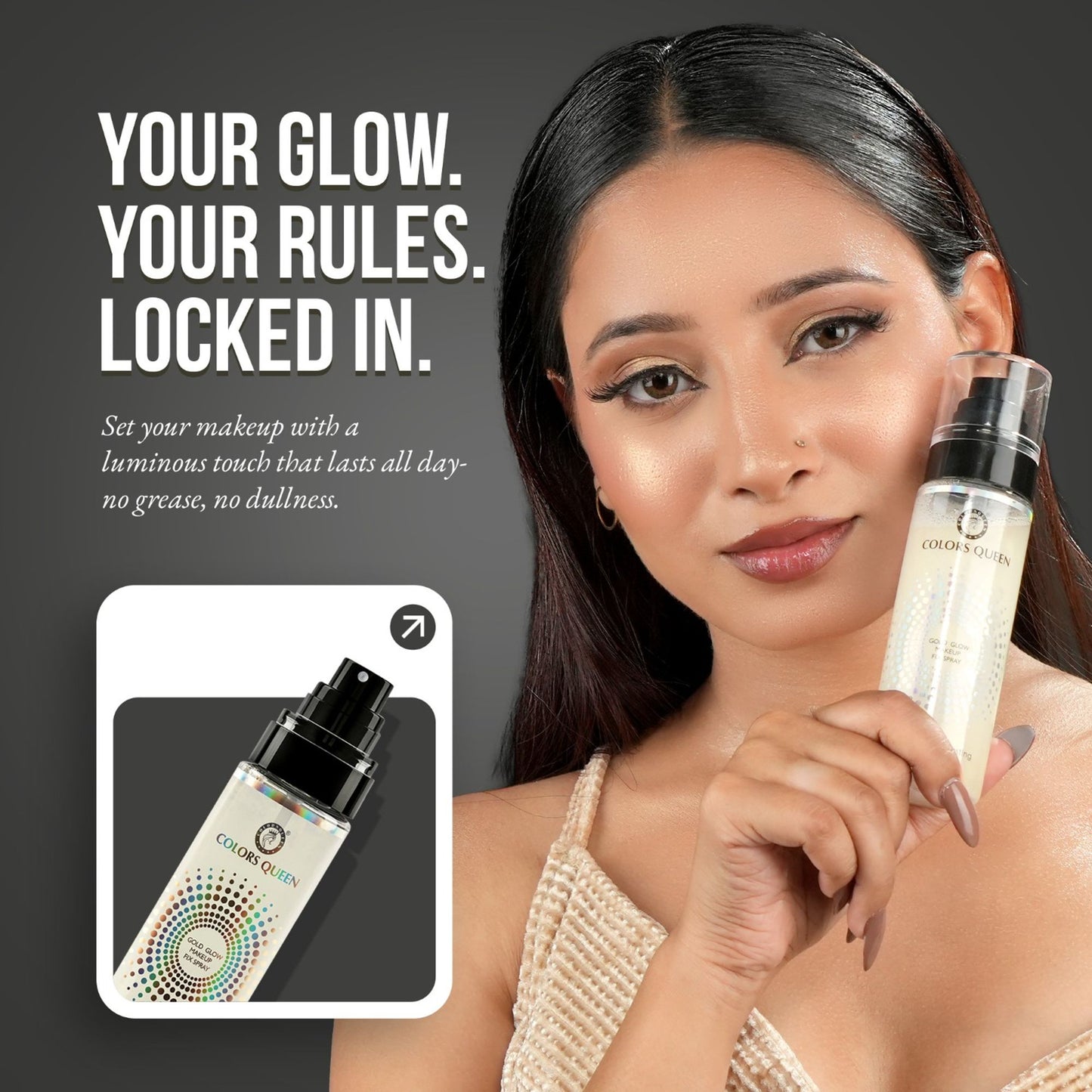 Colors Queen Gold Glow Makeup Fixer Spray