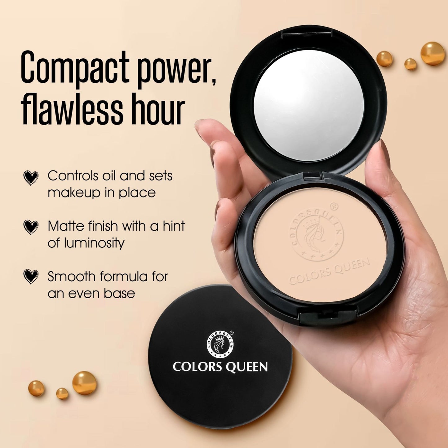 Colors Queen Luminous Silk Matte Compact Powder - Rose Blush-02