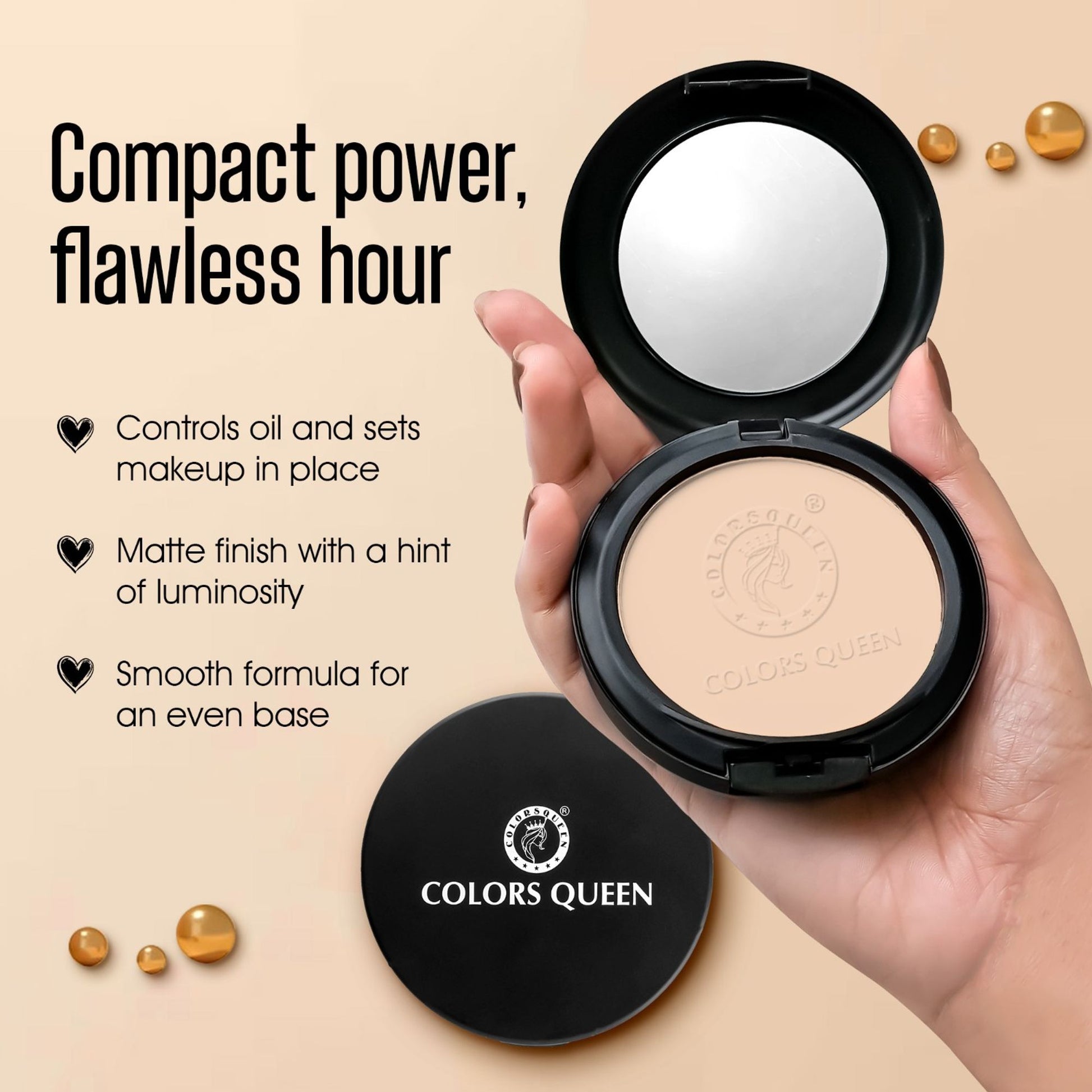 Colors Queen Luminous Silk Matte Compact Powder - Rose Blush-02