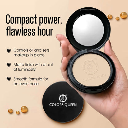 Colors Queen Luminous Silk Matte Compact Powder - White Ivory-01