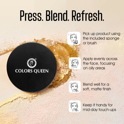 Colors Queen Luminous Silk Matte Compact Powder - White Ivory-01