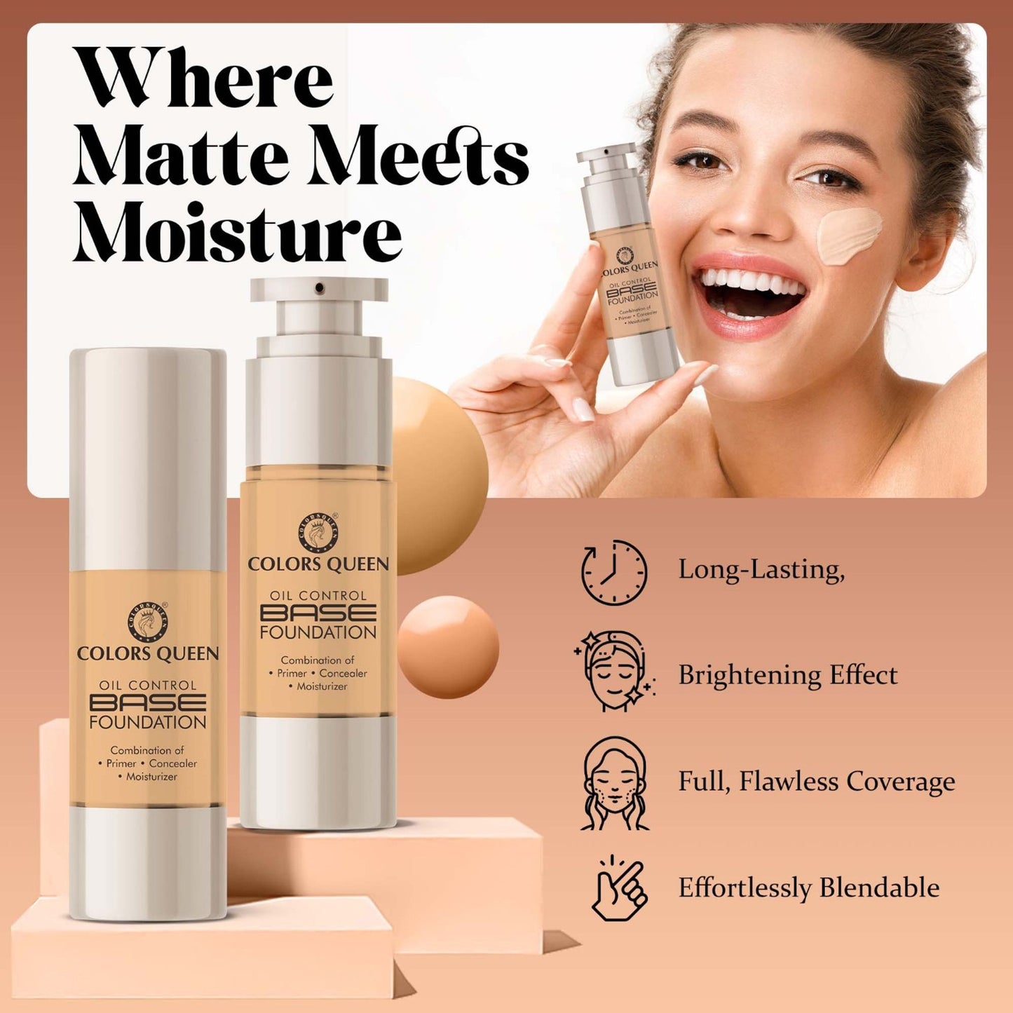 Colors Queen Oil Control Base Foundation - Natural Almonds 04