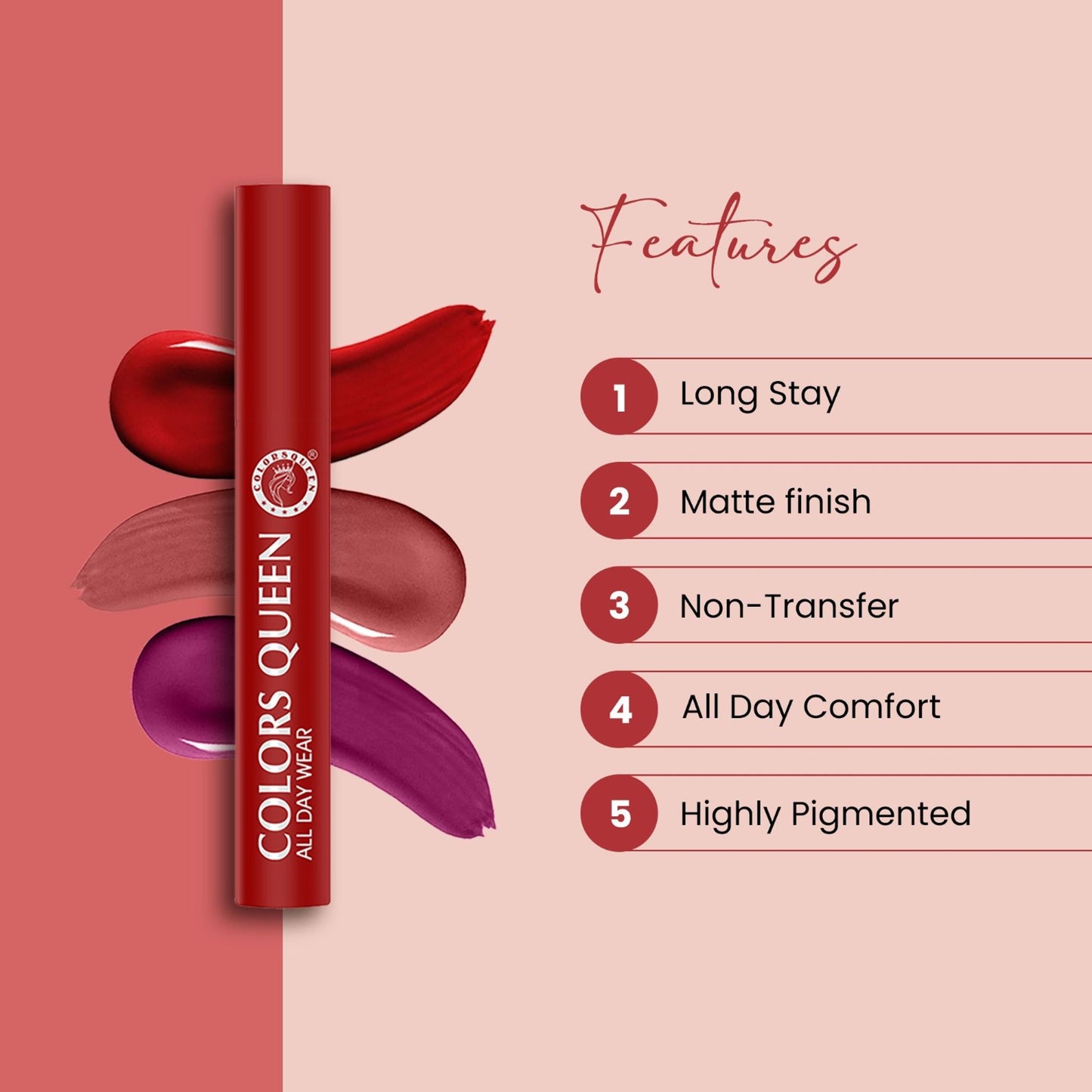 Colors Queen All Day Wear Liquid Lipstick - Taboo