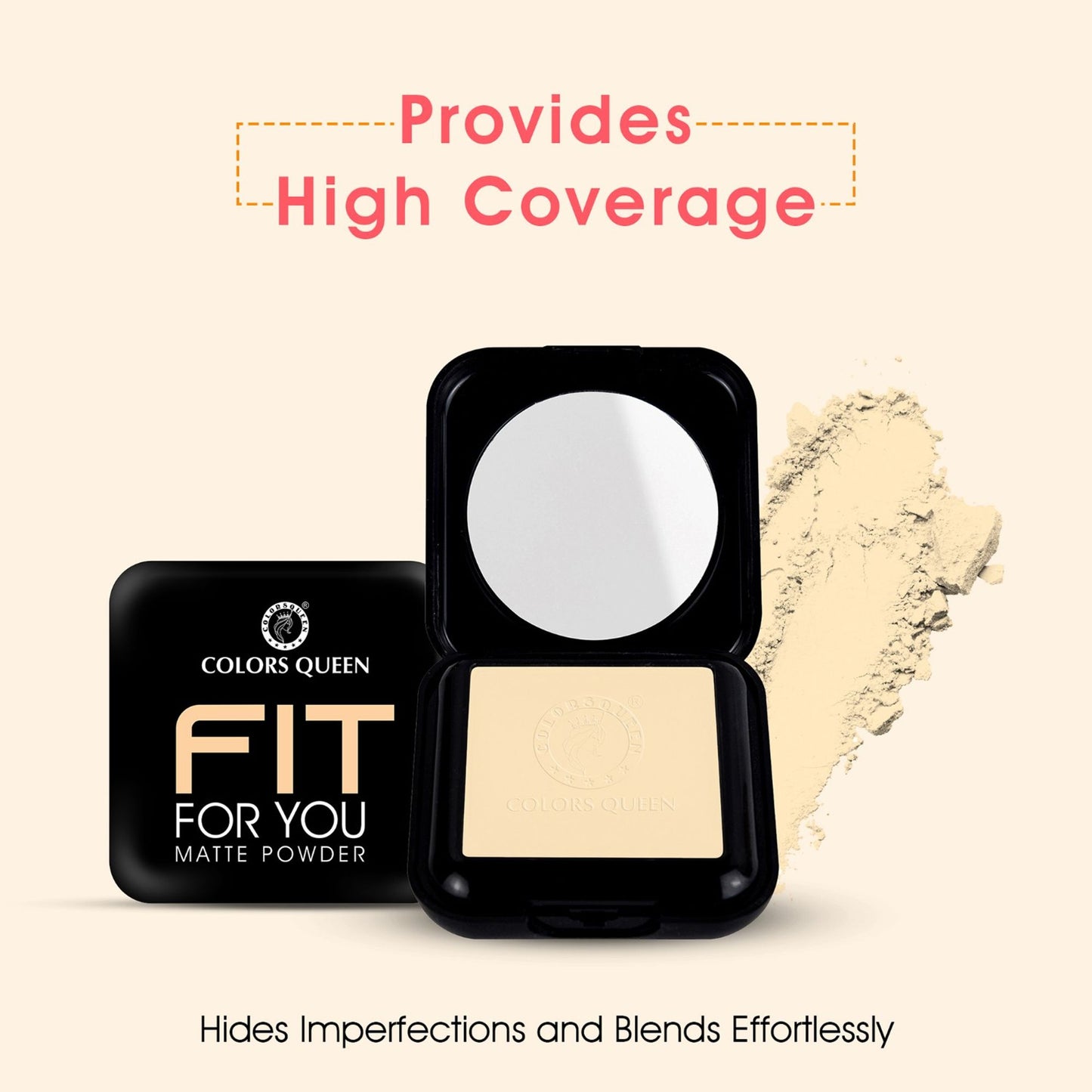 Colors Queen Fit For U Matte Compact Powder - Porcelain 01
