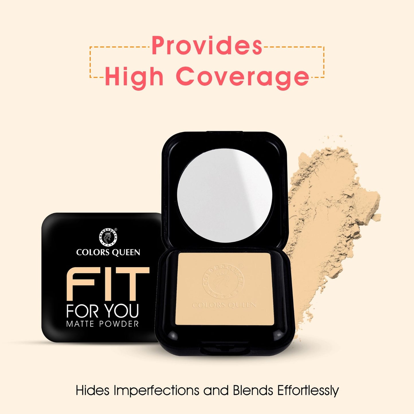 Colors Queen Fit For U Matte Compact Powder - Sun Beige 03