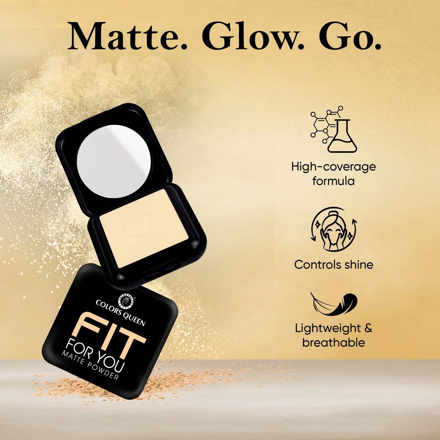 Colors Queen Fit For U Matte Compact Powder - Amber 04