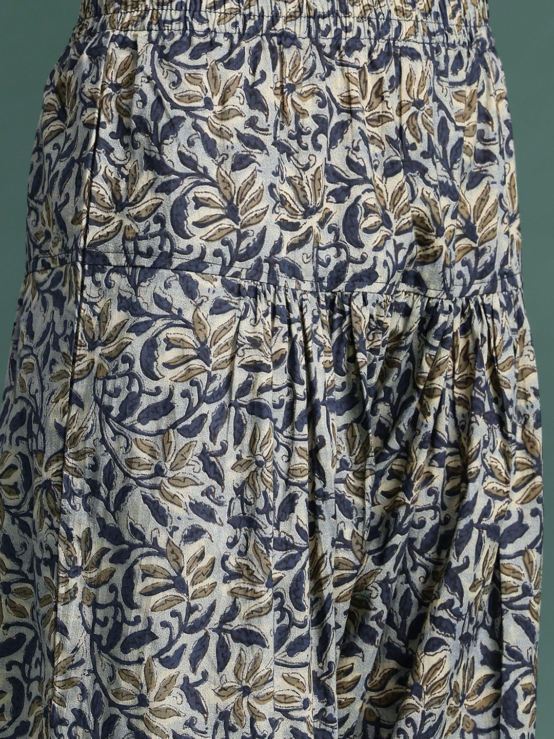 Indyancart IE Floral Printed Pure Cotton Kurta With Salwar & Dupatta