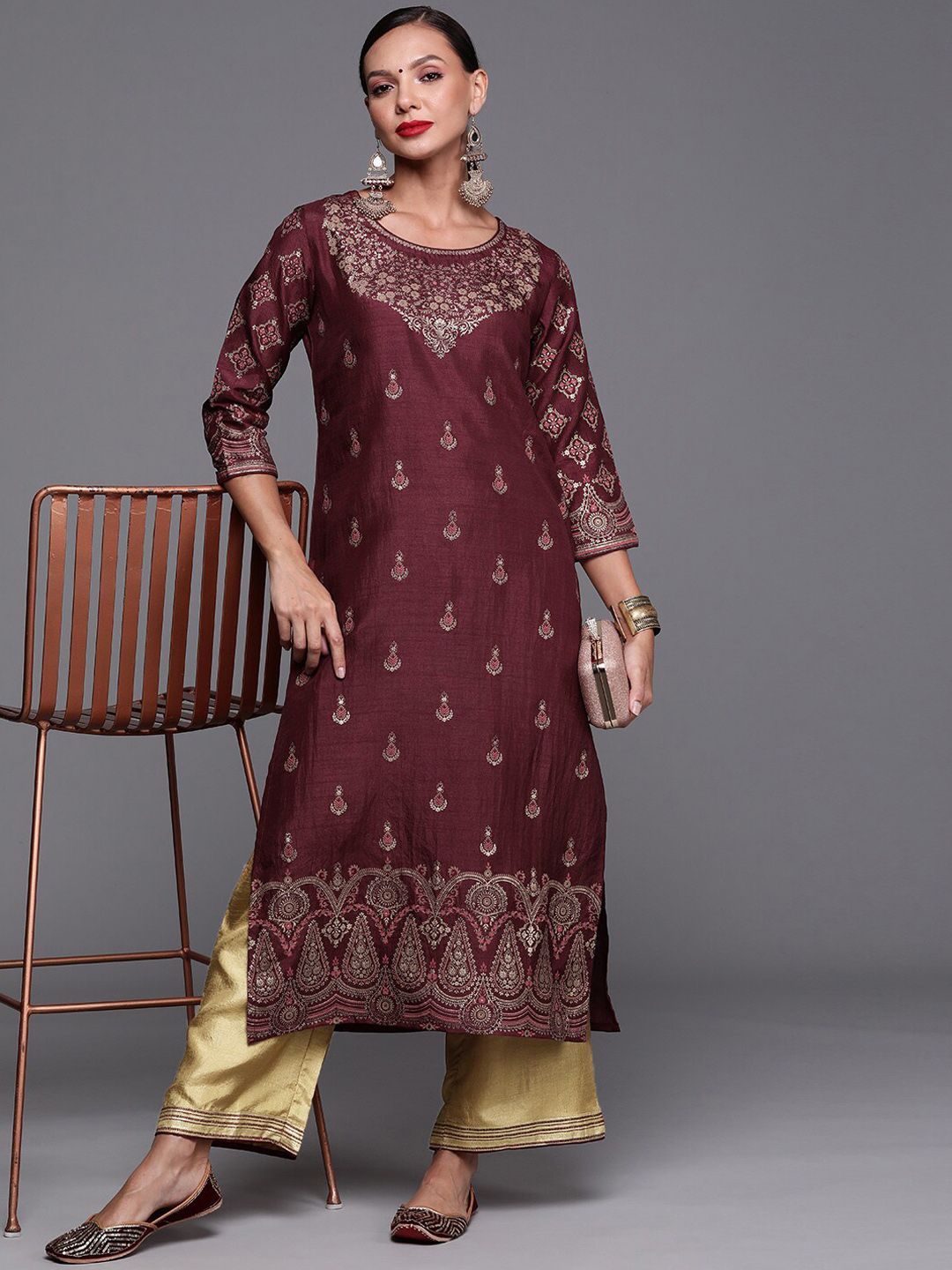 Women Floral Printed Kurta with Palazzos