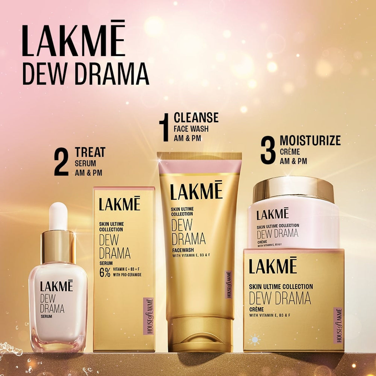 Lakme Dew Drama Gel Creme With With Vit E + Vit B + Vit F & Pro-Ceramides For Improved Skin Barrier