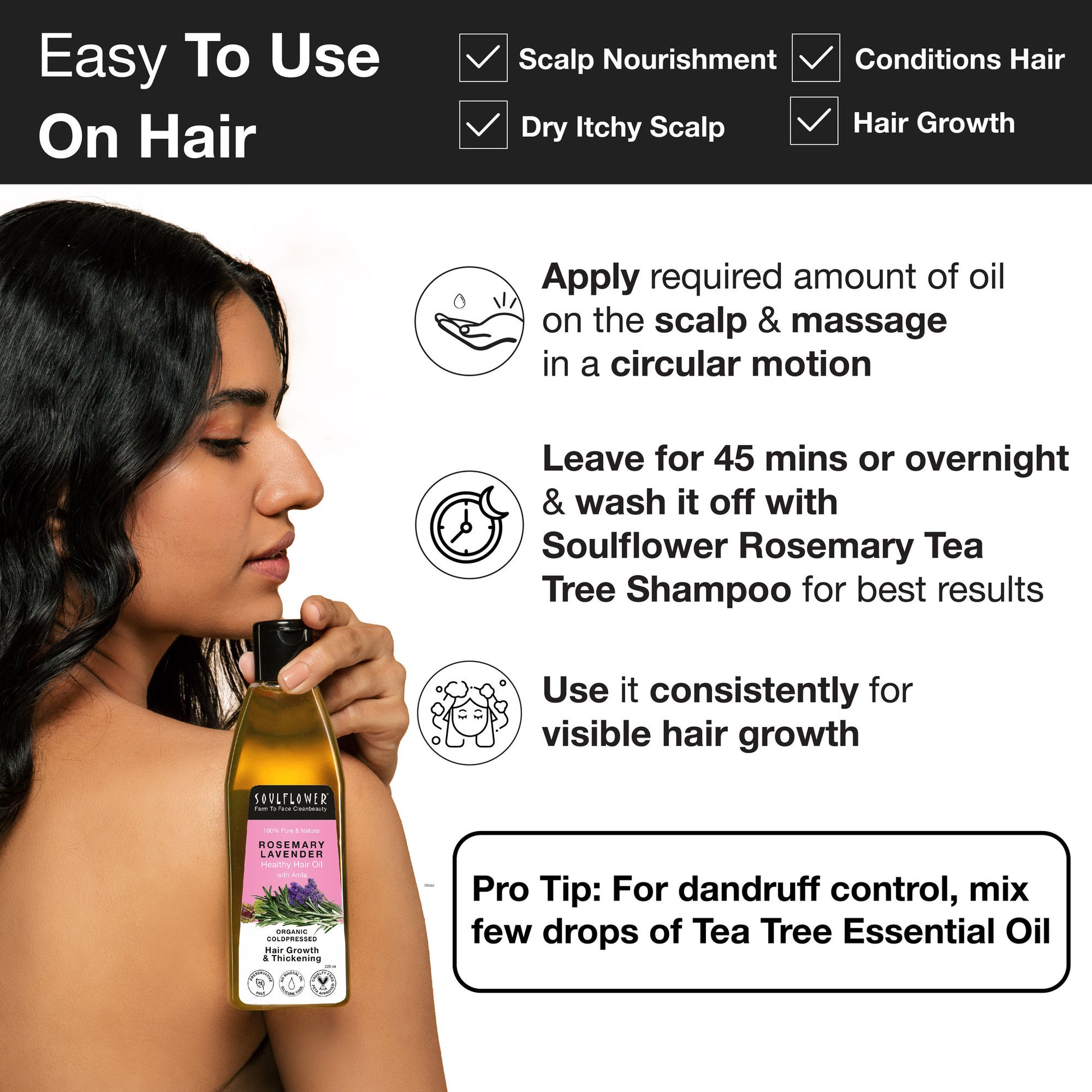 Soulflower Rosemary Lavender Healthy Hair Oil