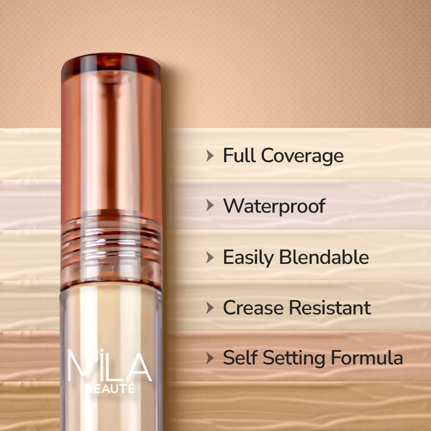 Mila Beauté Built To Cover Matte Liquid Concealer With SPF 15 & Hyaluronic Acid - 107 Fresh Honey