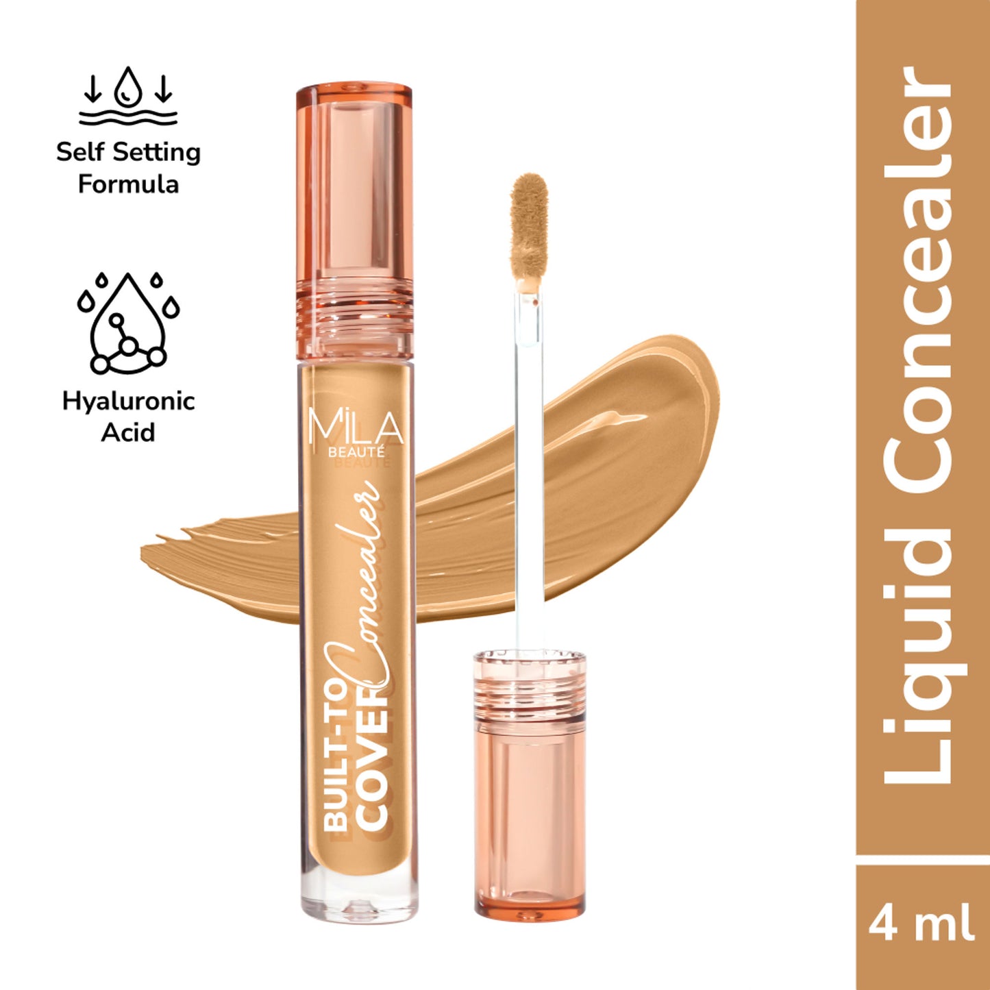 Mila Beauté Built To Cover Matte Liquid Concealer With SPF 15 & Hyaluronic Acid - 109 Nutmeg Tea