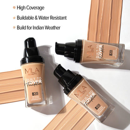 Mila Beauté Built To Cover Liquid Foundation With SPF 20 & Hyaluronic Acid - D02 Soft Tan