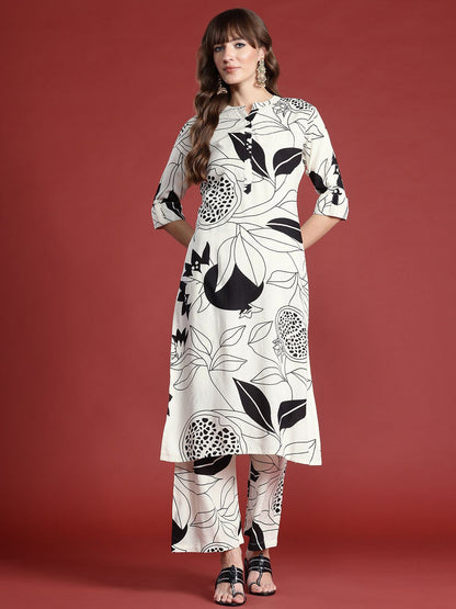Dhiyona IE Floral Printed Kurta with Palazzos