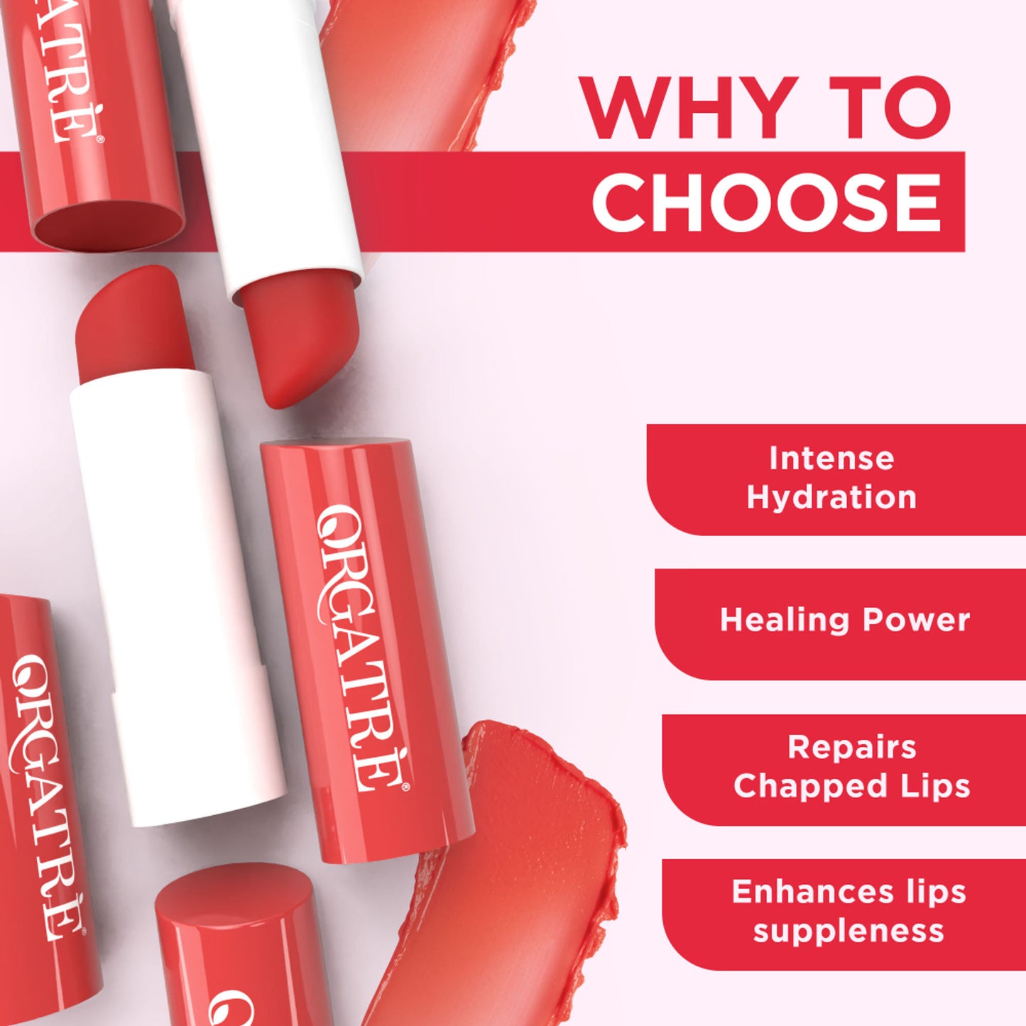 Orgatre Strawberry Lip Balm With Spf30, Ceramide & Peptide For Dark, Pigmented, Dry & Chapped Lips