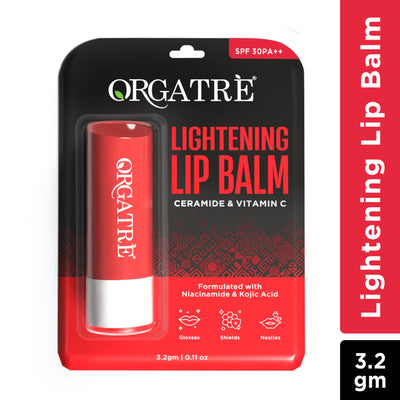 Orgatre Ceramide & Vitamin C Lightening Lip Balm With Kojic Acid & Niacinamide For Lips Brightening