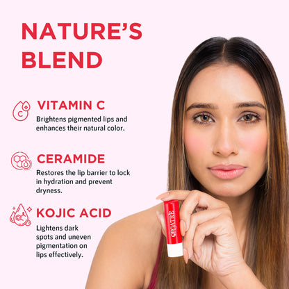 Orgatre Ceramide & Vitamin C Lightening Lip Balm With Kojic Acid & Niacinamide For Lips Brightening