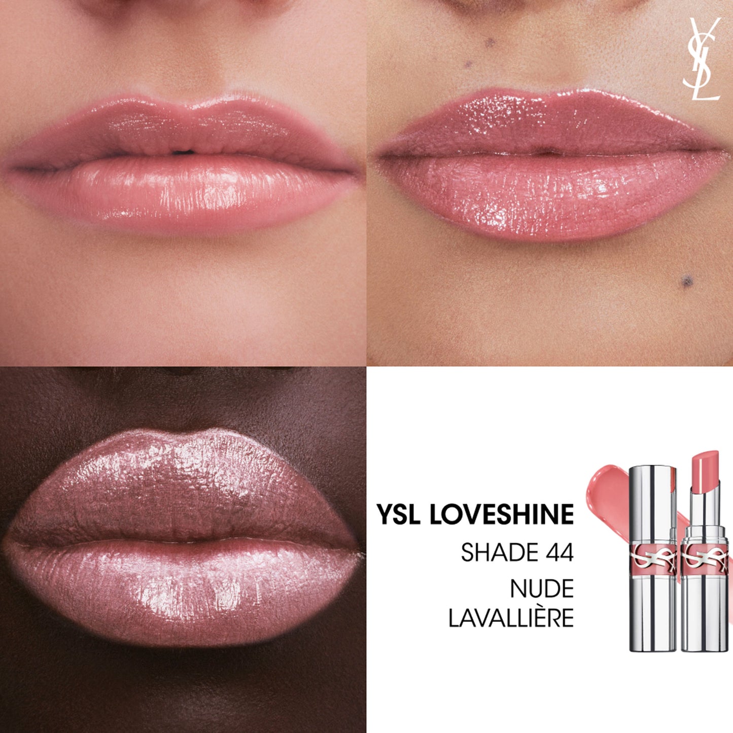 Yves Saint Laurent Loveshine High Shine Lipstick With 24H Hydration - 150 Nude Lingerie - 44 Nude Lavalliere