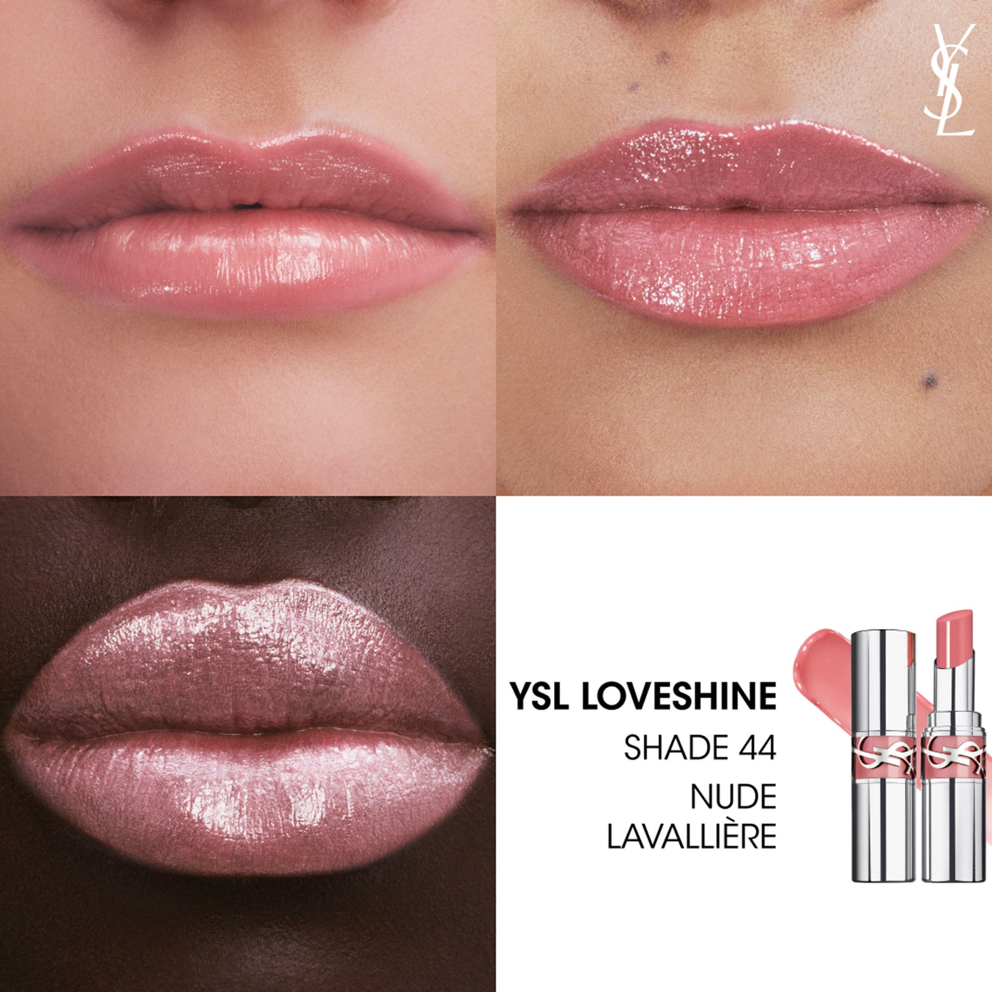 Yves Saint Laurent Loveshine High Shine Lipstick With 24H Hydration - 150 Nude Lingerie - 44 Nude Lavalliere