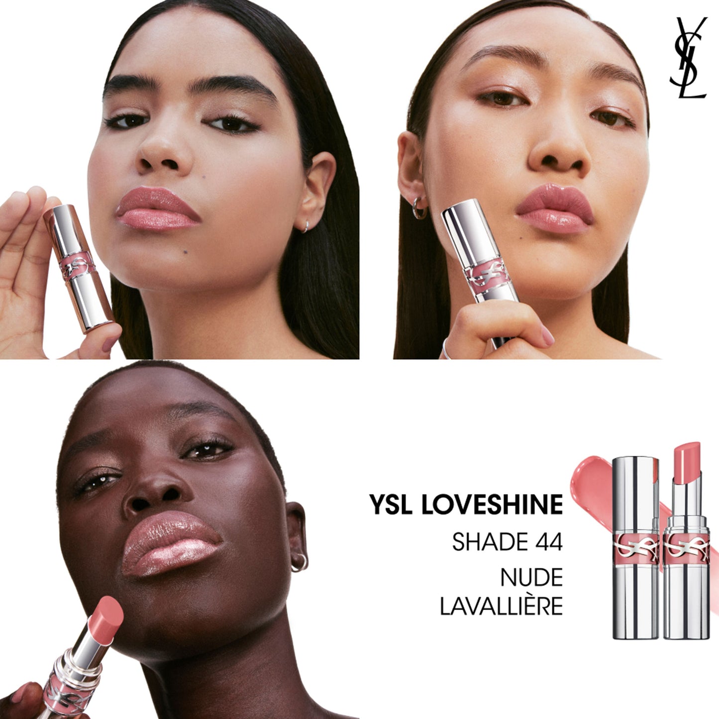 Yves Saint Laurent Loveshine High Shine Lipstick With 24H Hydration - 150 Nude Lingerie - 44 Nude Lavalliere