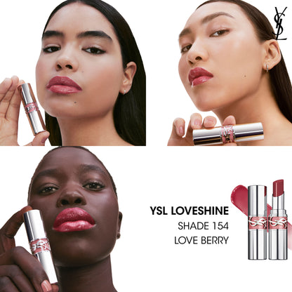 Yves Saint Laurent Loveshine High Shine Lipstick With 24H Hydration - 150 Nude Lingerie - 154 Love Berry