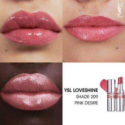 Yves Saint Laurent Loveshine High Shine Lipstick With 24H Hydration - 150 Nude Lingerie - 209 Pink Desire
