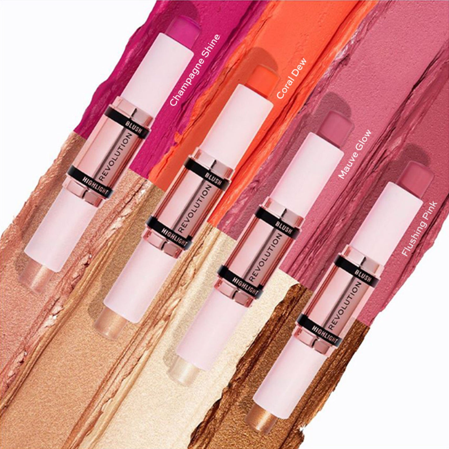 Makeup Revolution Blush & Highlight Stick - Flushing Pink