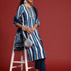 Indyancart IE Striped Sequinned Kurta With Trousers & Dupatta