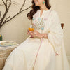 Dhiyona IE Embroidered Mandarin Collar Pure Cotton A-Line Kurta With Trouser & Dupatta
