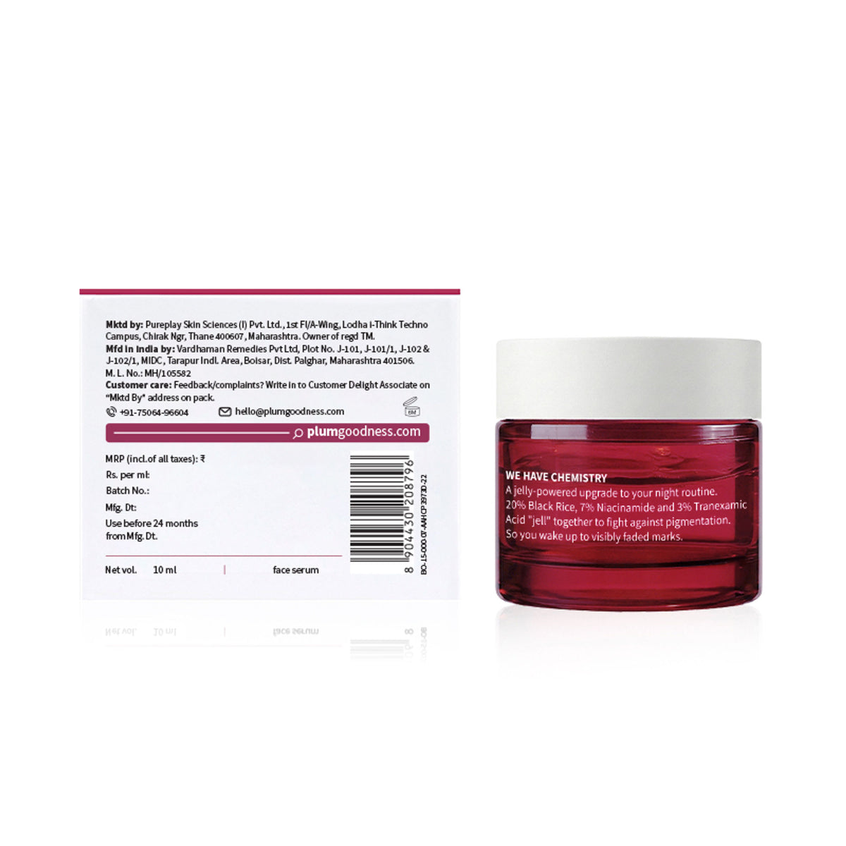 Plum Black Rice & Niacinamide-TXA 10% Night Clarity Jelly Serum