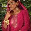 Dhiyona IE Women Ethnic Motifs Embroidered Regular Kurta with Trousers & With Dupatta