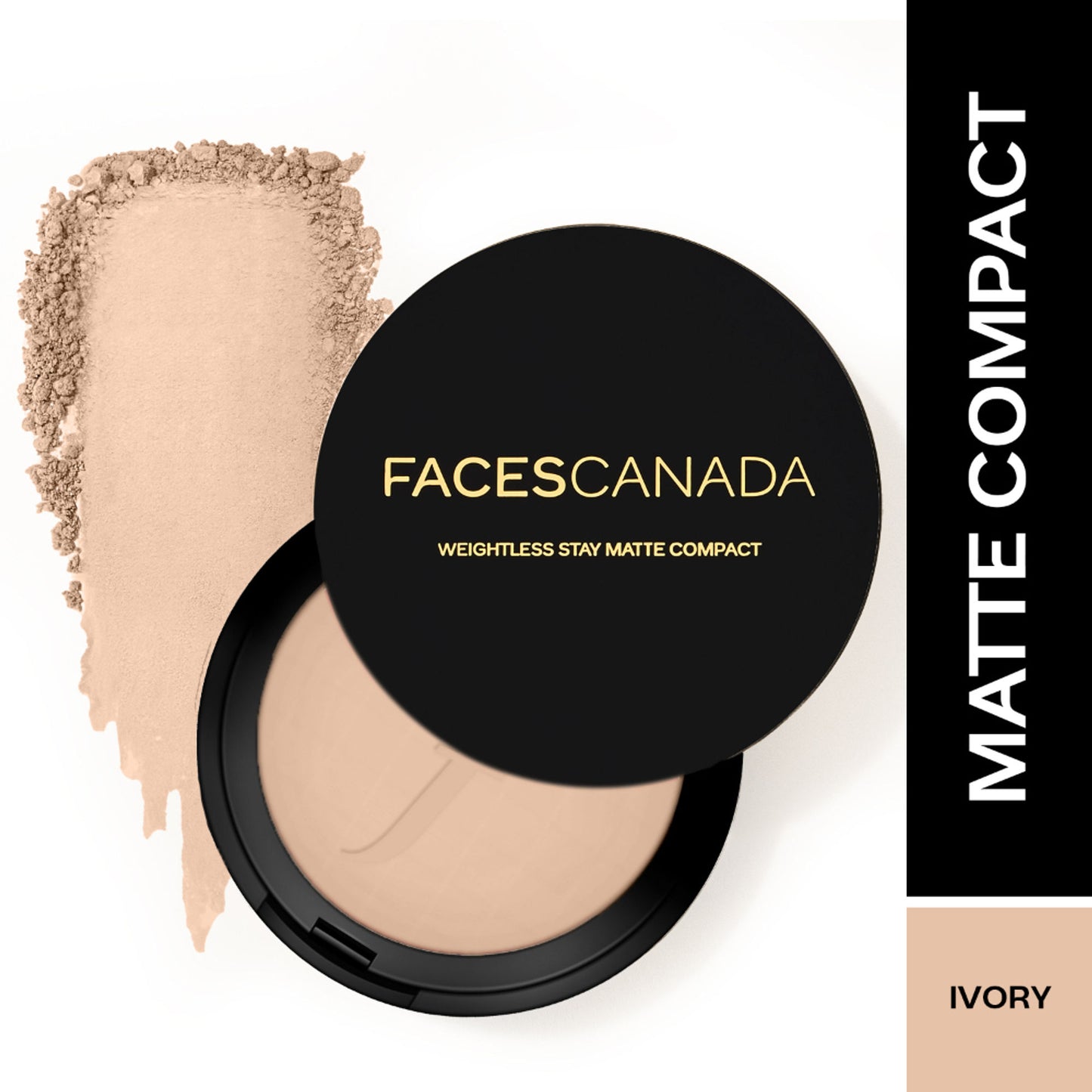 Faces Canada Weightless Stay Matte Compact SPF-20 Vitamin E & Shea Butter - Ivory 01