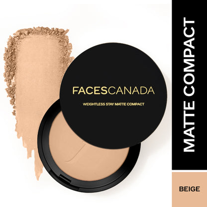 Faces Canada Weightless Stay Matte Compact SPF-20 Vitamin E & Shea Butter - Beige 03