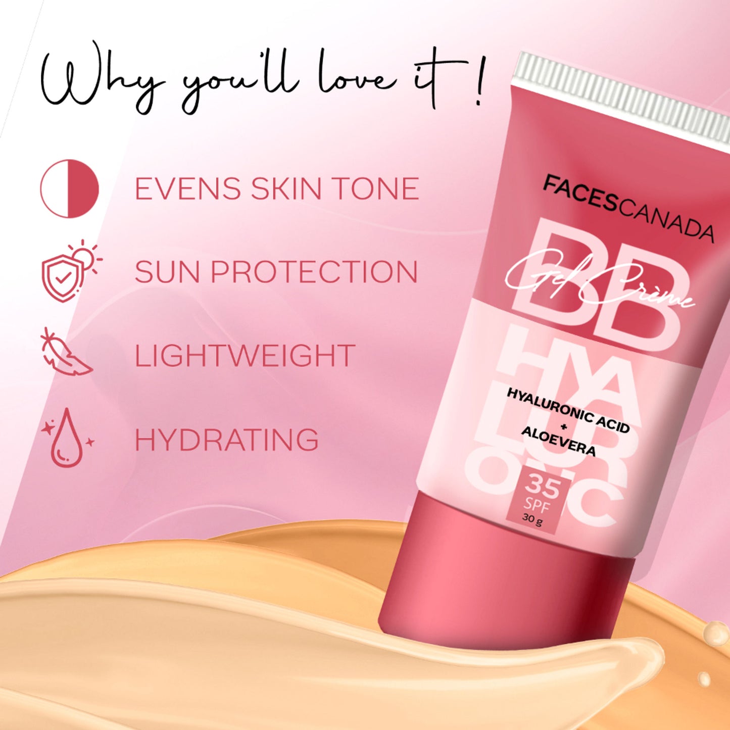Faces Canada Spf 35 Bb Gel Crème - Warm Caramel