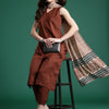 Dhiyona IE Solid Regular Kurta with Trousers & Dupatta